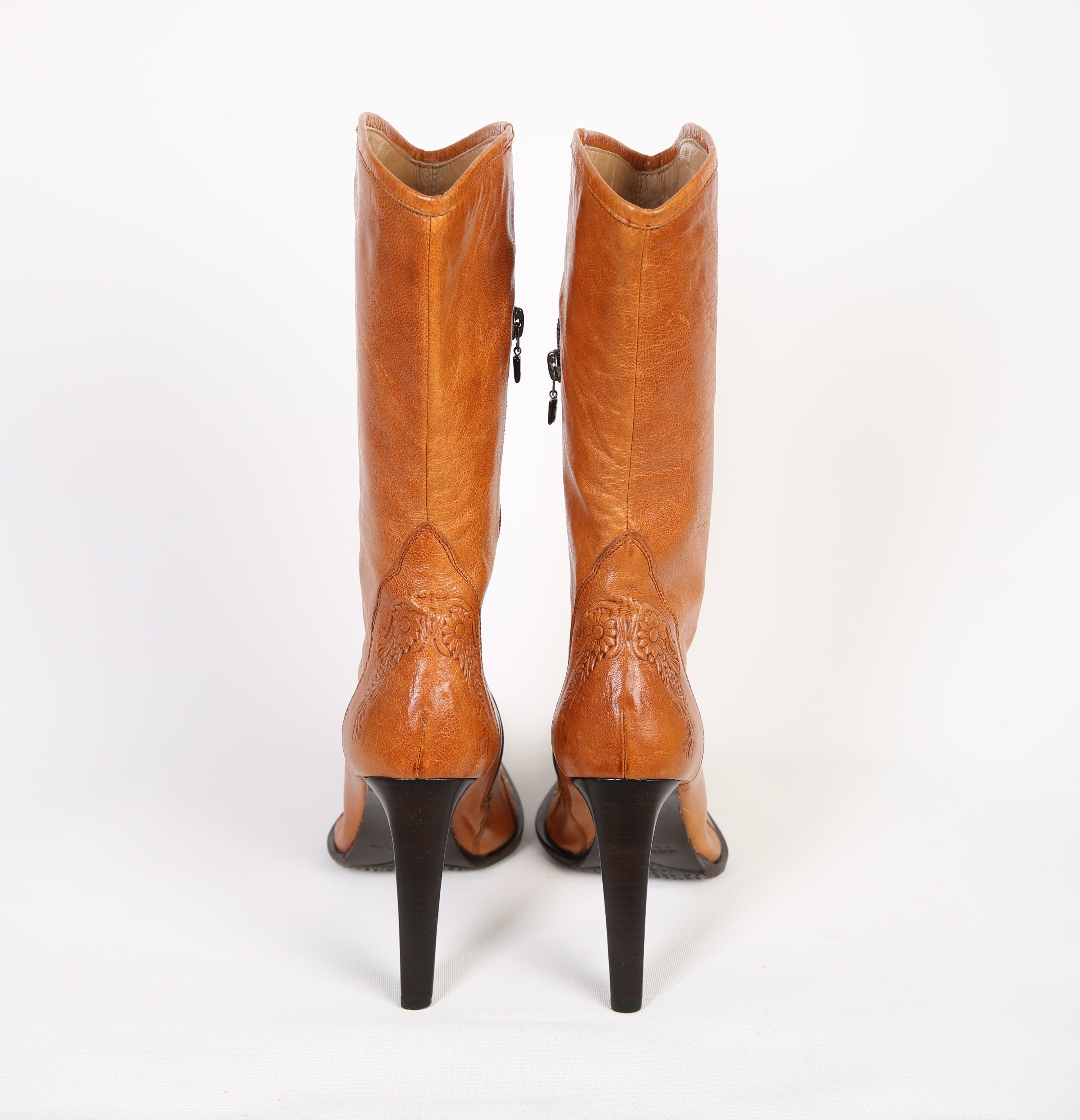 Taba Rengi Orjinal Deri Çizme