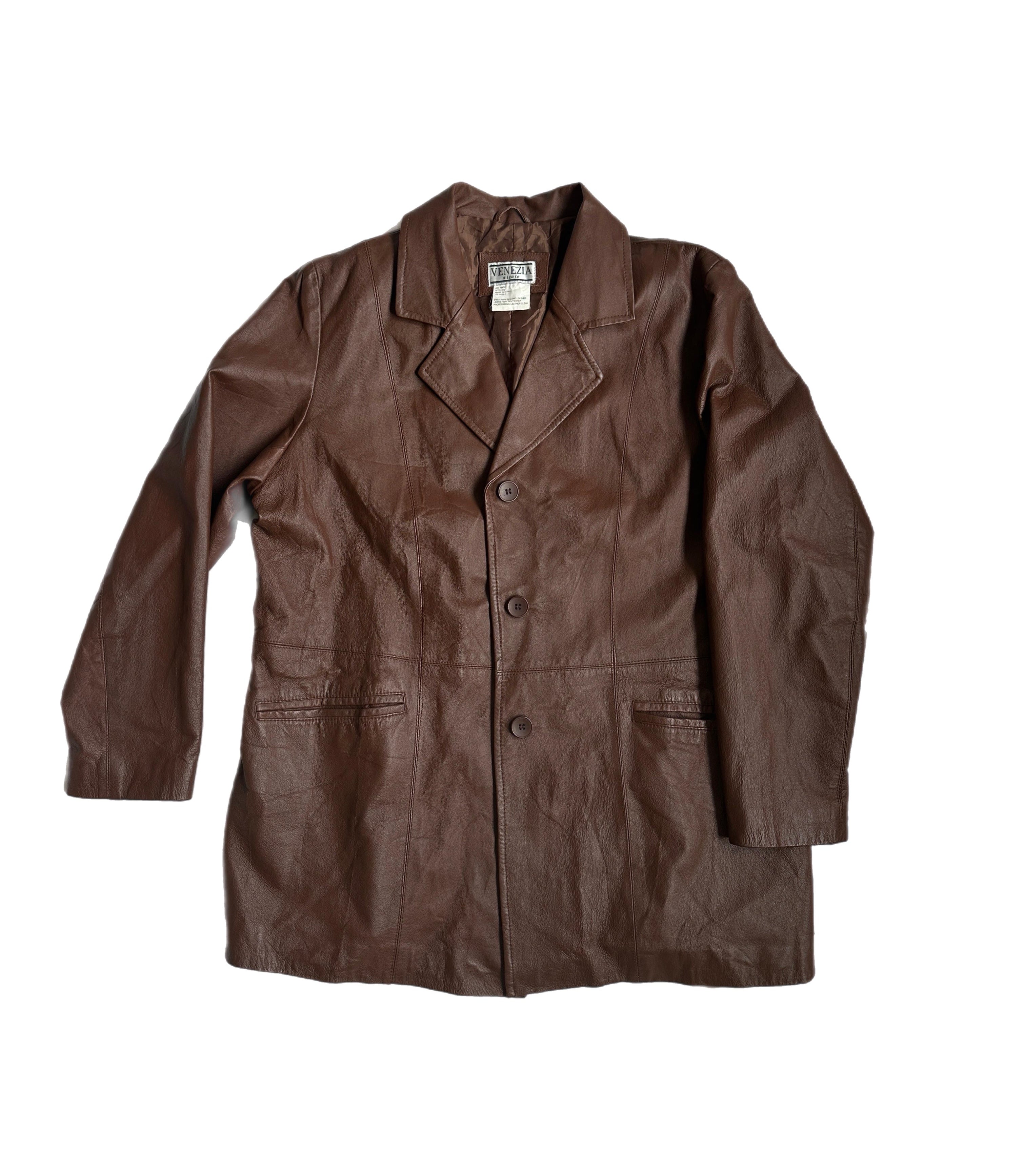 Brown Leather Coat