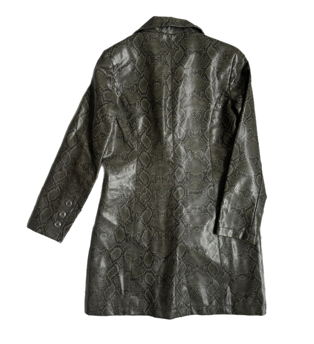 Snake Leather Look Coat
