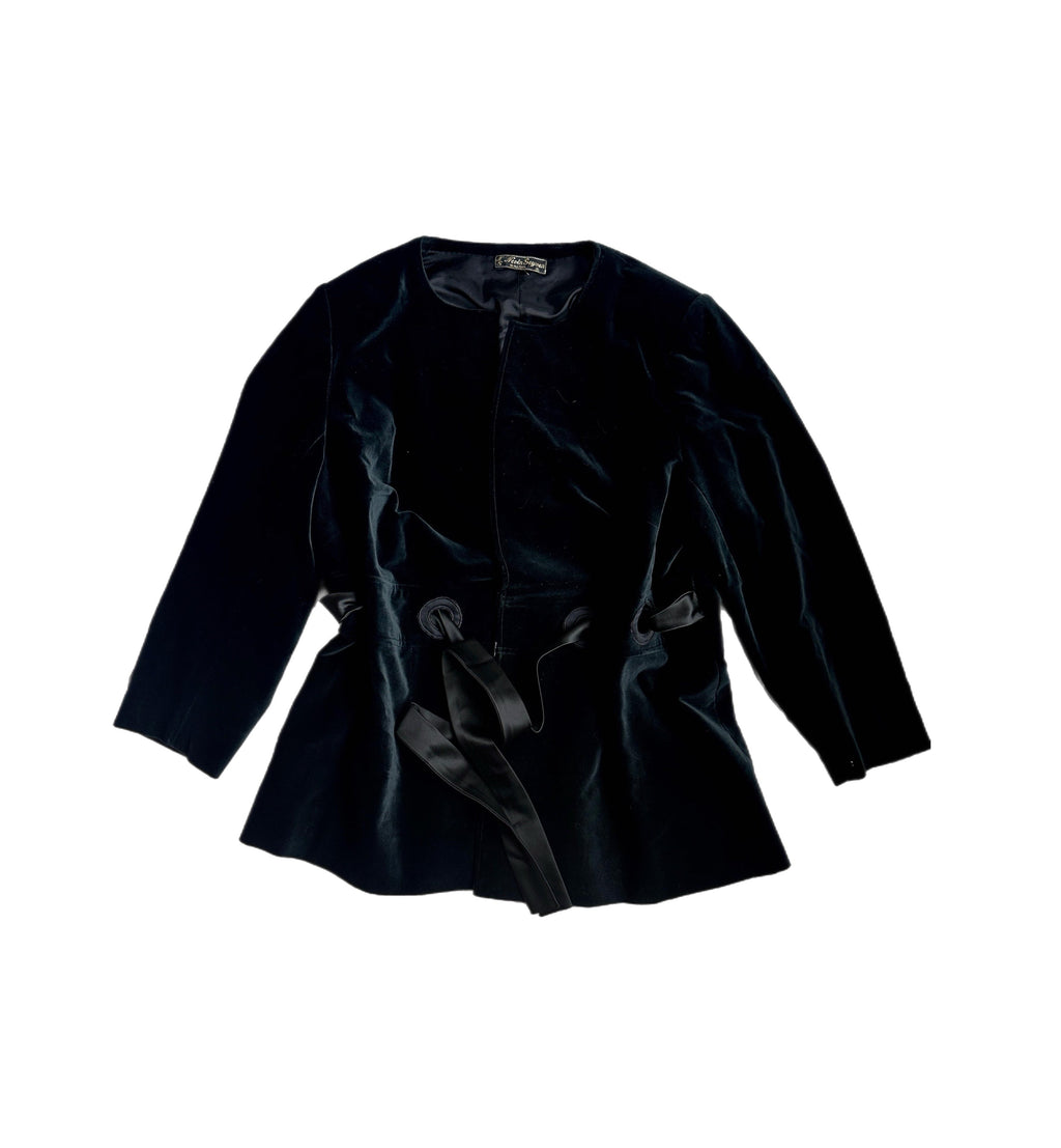 Velvet Waist-Tie Jacket