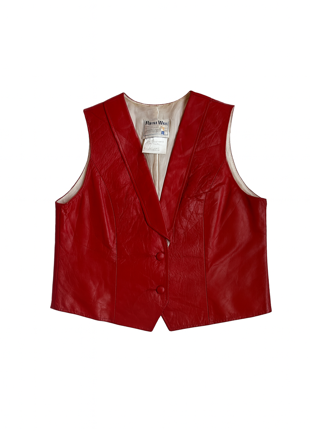 Deri Kırmızı Yelek