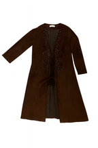 Süet Kahverengi Uzun Ceket