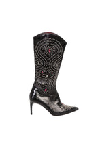 Taş İşlemeli Deri Çizme