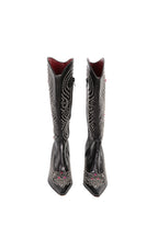 Taş İşlemeli Deri Çizme